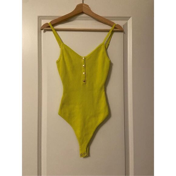 Neon Green ribbed body suit Women’s size Medium - Picture 1 of 3